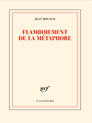 cover image of Flamboiement de la métaphore